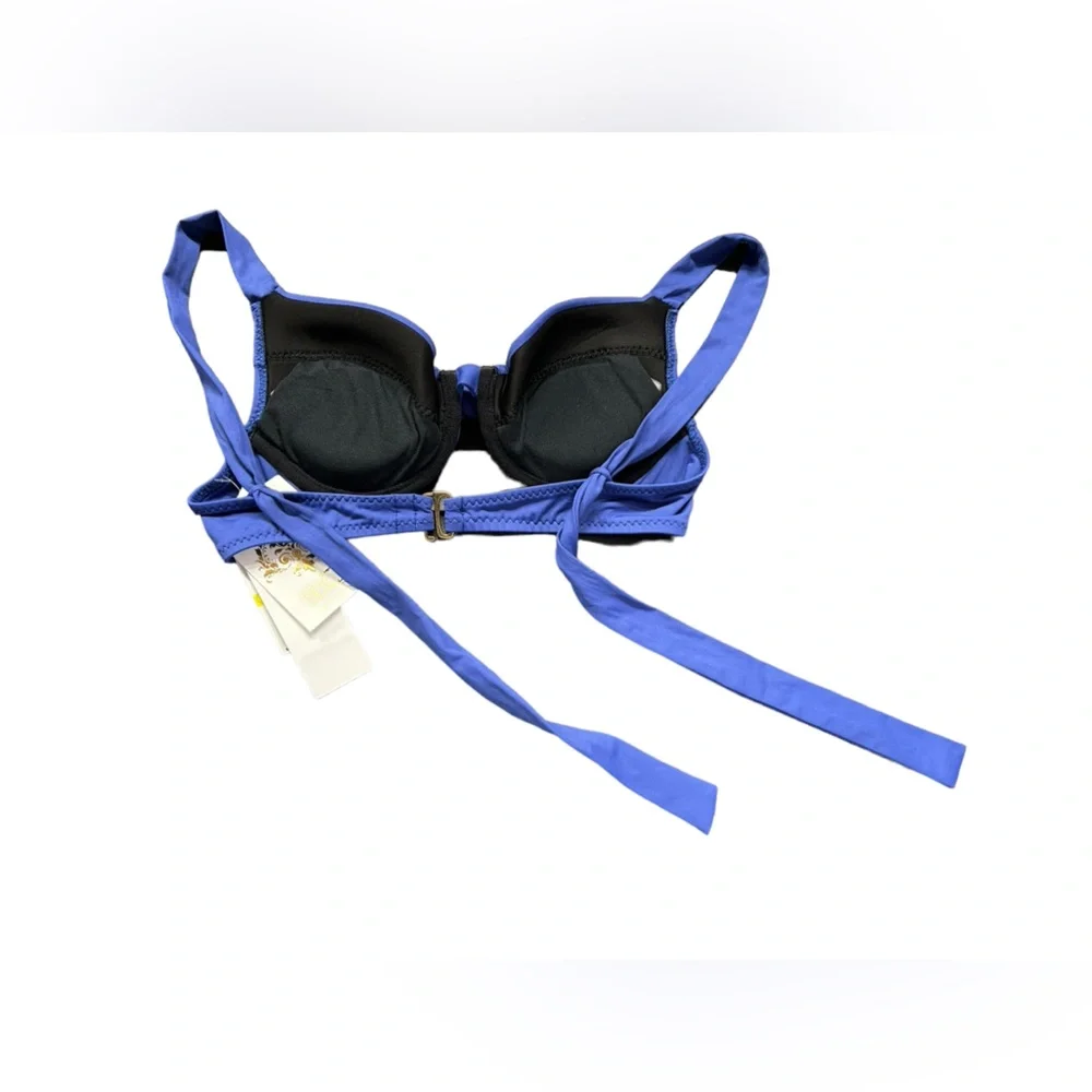 BECCA by Rebecca Virtue blue push up underwire multiway bikini swim top sz M NWT - Picture 3 of 13